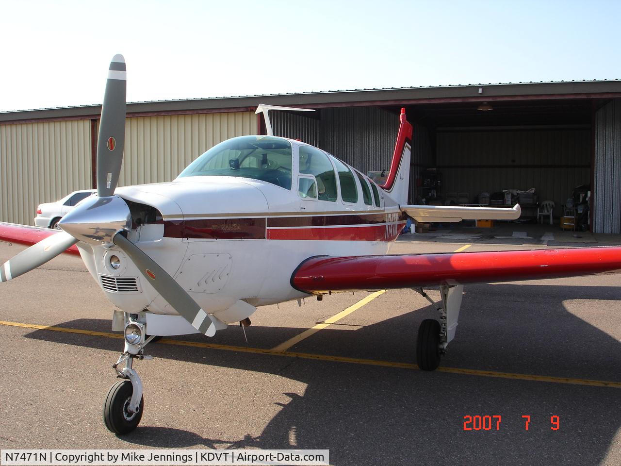 N7471N, 1968 Beech 36 Bonanza C/N E-31, 2007 KDVT