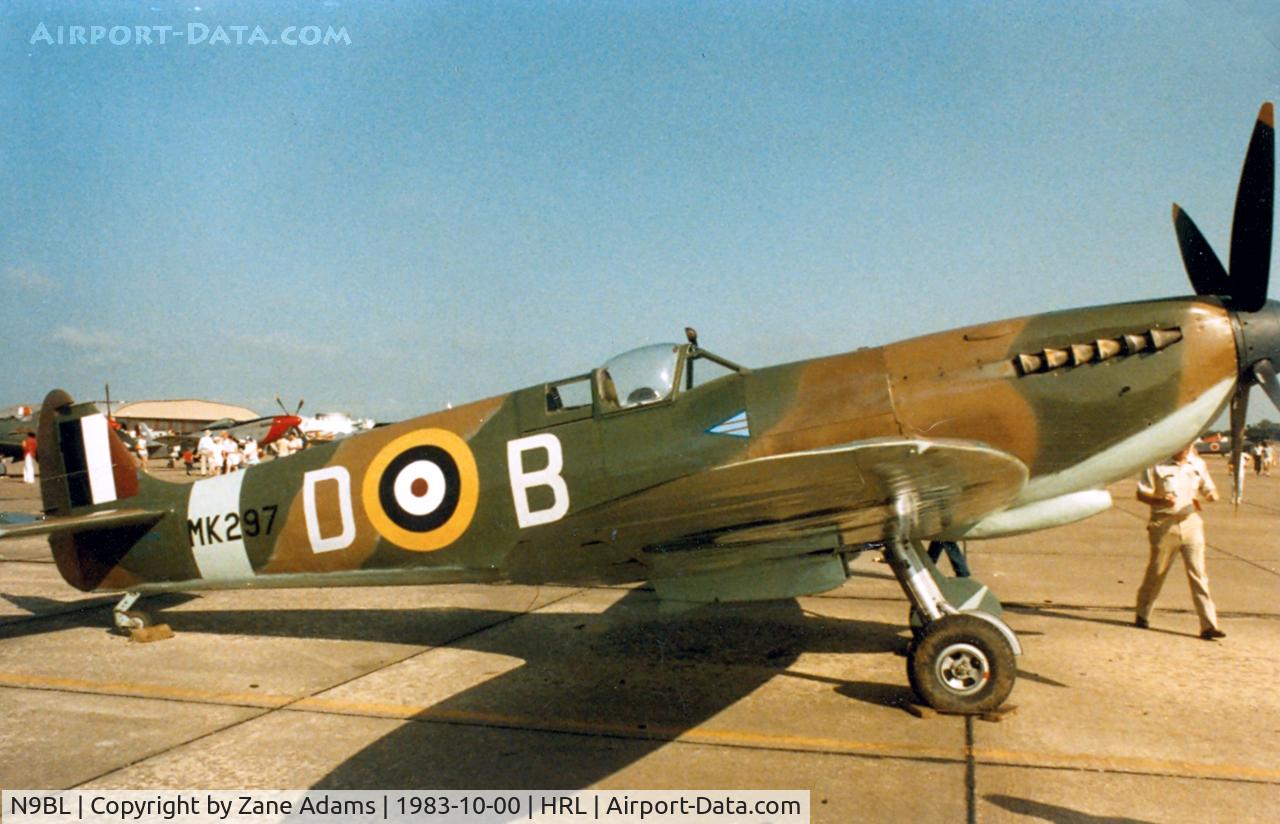N9BL, Supermarine 361 Spitfire LF.IXc C/N CBAF.IX.1514, CAF Spitfire at Airsho '83 - this aircraft was lost in a hanger fire at the Canadian Warplane Museum