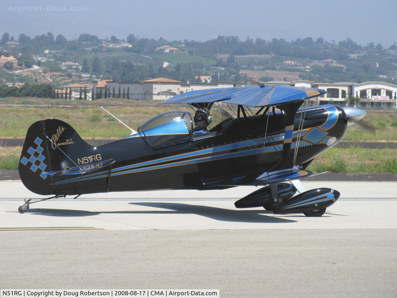 N51RG, Pitts S-1 Special C/N 110551, 1999 Griffin PITTS S1 SPECIAL, single place two aileron model, clear inspection panel, one each side-elevator linkage integrity, taxi