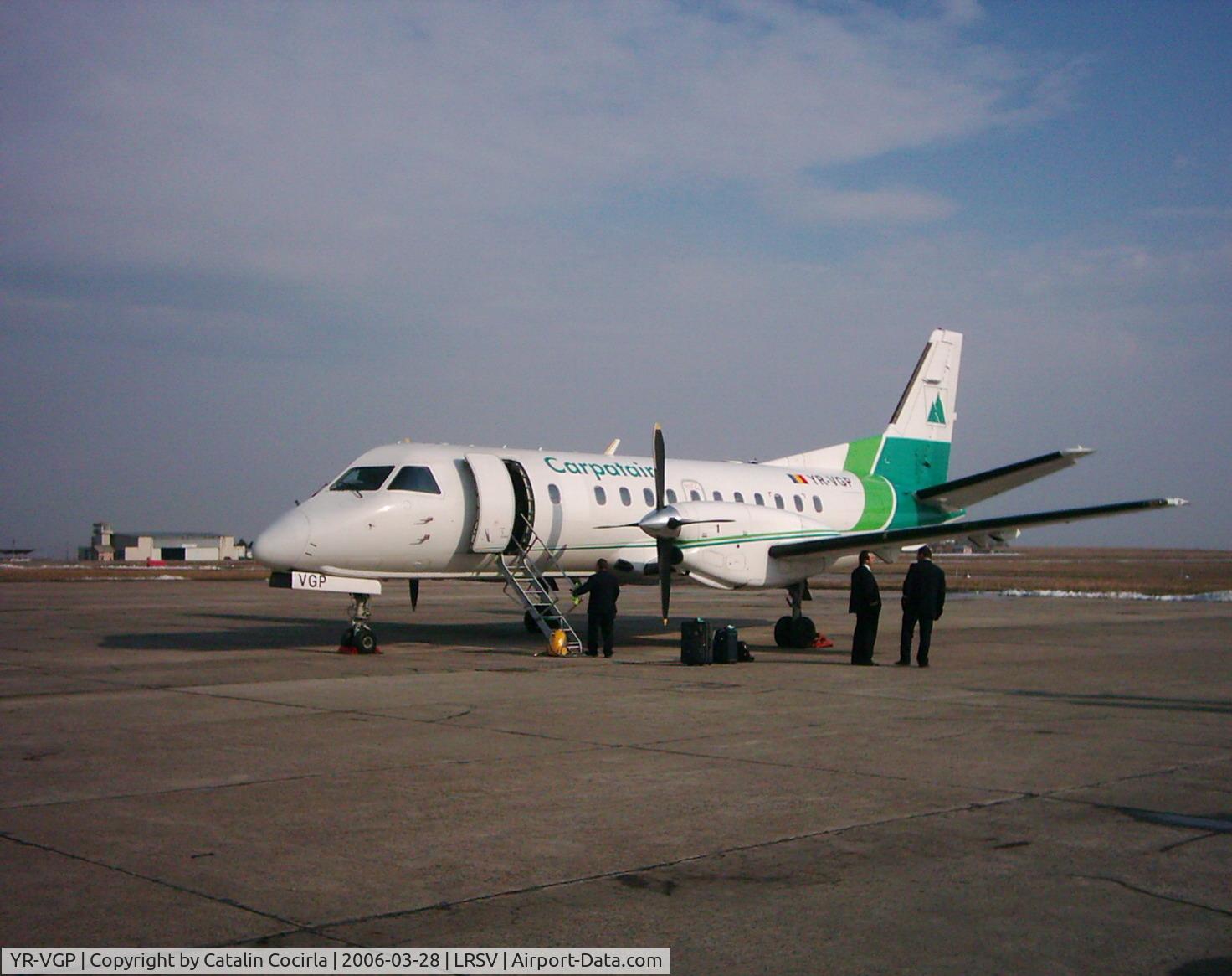 YR-VGP, 1991 Saab 340B C/N 340B-228, Carpatair's inaugural scheduled flight to/from SCV as KRP 316E.