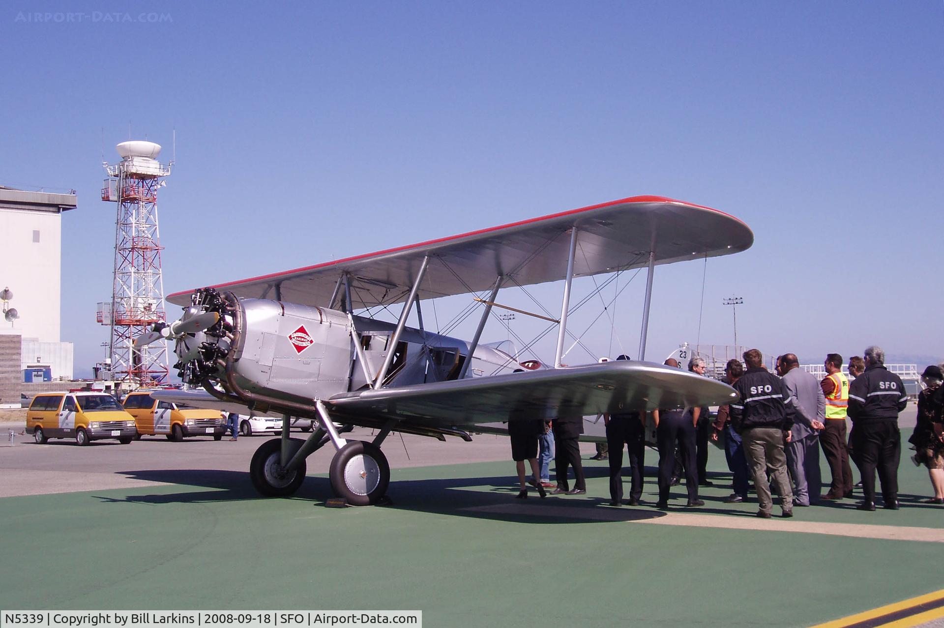N5339, 1928 Boeing 40C C/N 1043, At SFO at the end of the NY-SF airmail flight.