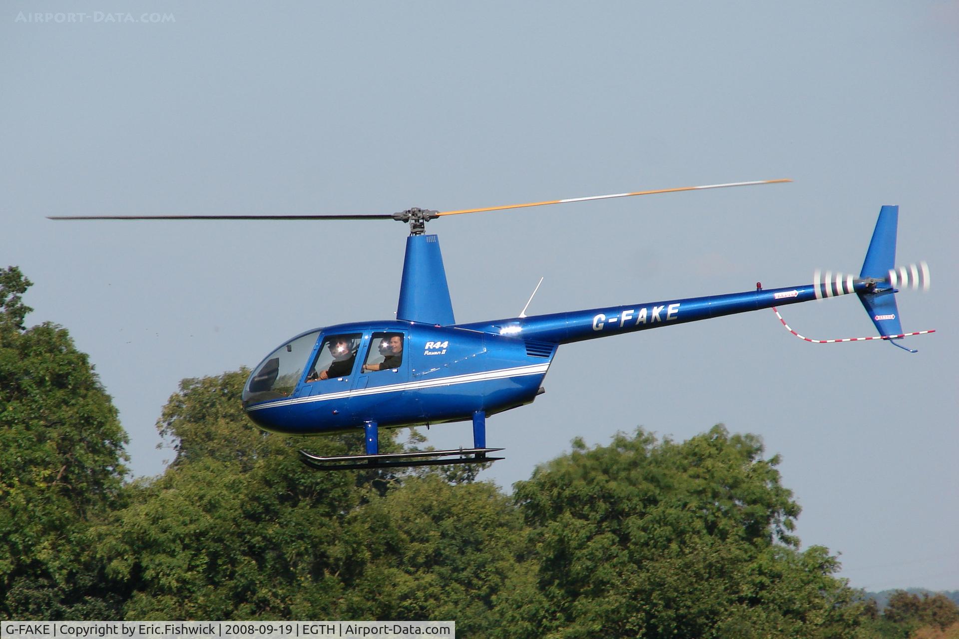 G-FAKE, 2005 Robinson R44 Raven ll C/N 10908, 1. G-FAKE at Shuttleworth (Old Warden) Aerodrome.
