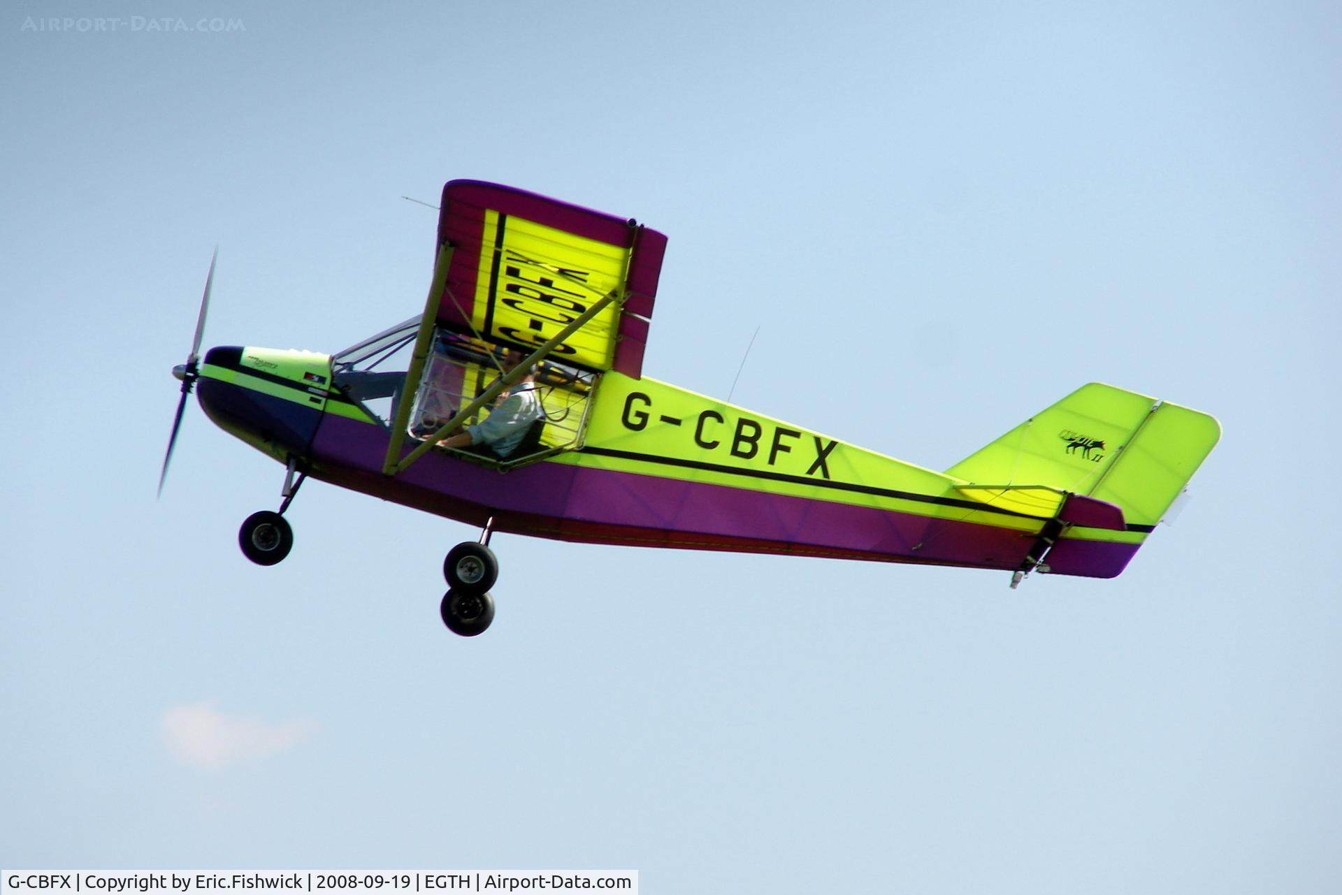 G-CBFX, 2002 Rans S-6ES Coyote II C/N PFA 204-13820, 4. G-CBFX leaving Shuttleworth (Old Warden) Aerodrome.