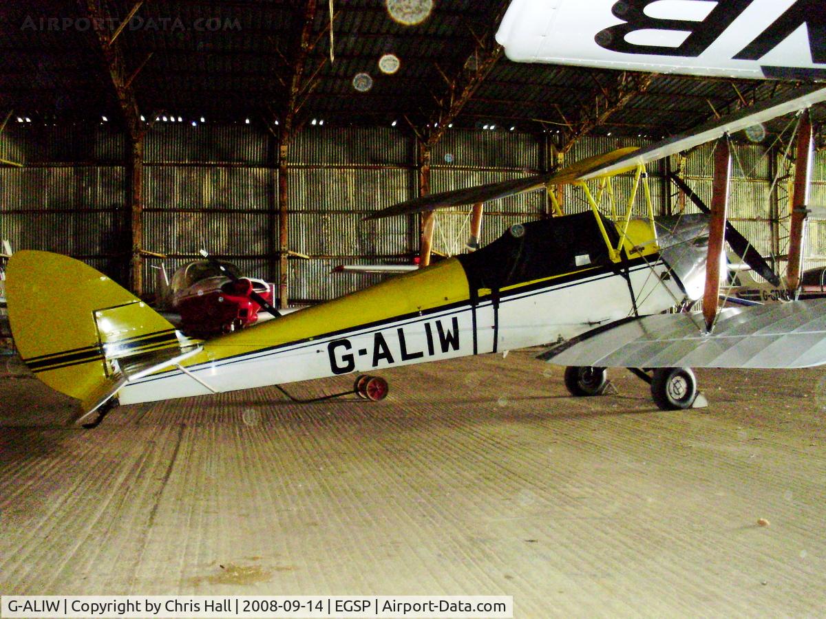 G-ALIW, 1938 De Havilland DH-82A Tiger Moth II C/N 82901, inside the main hangar at Sibson