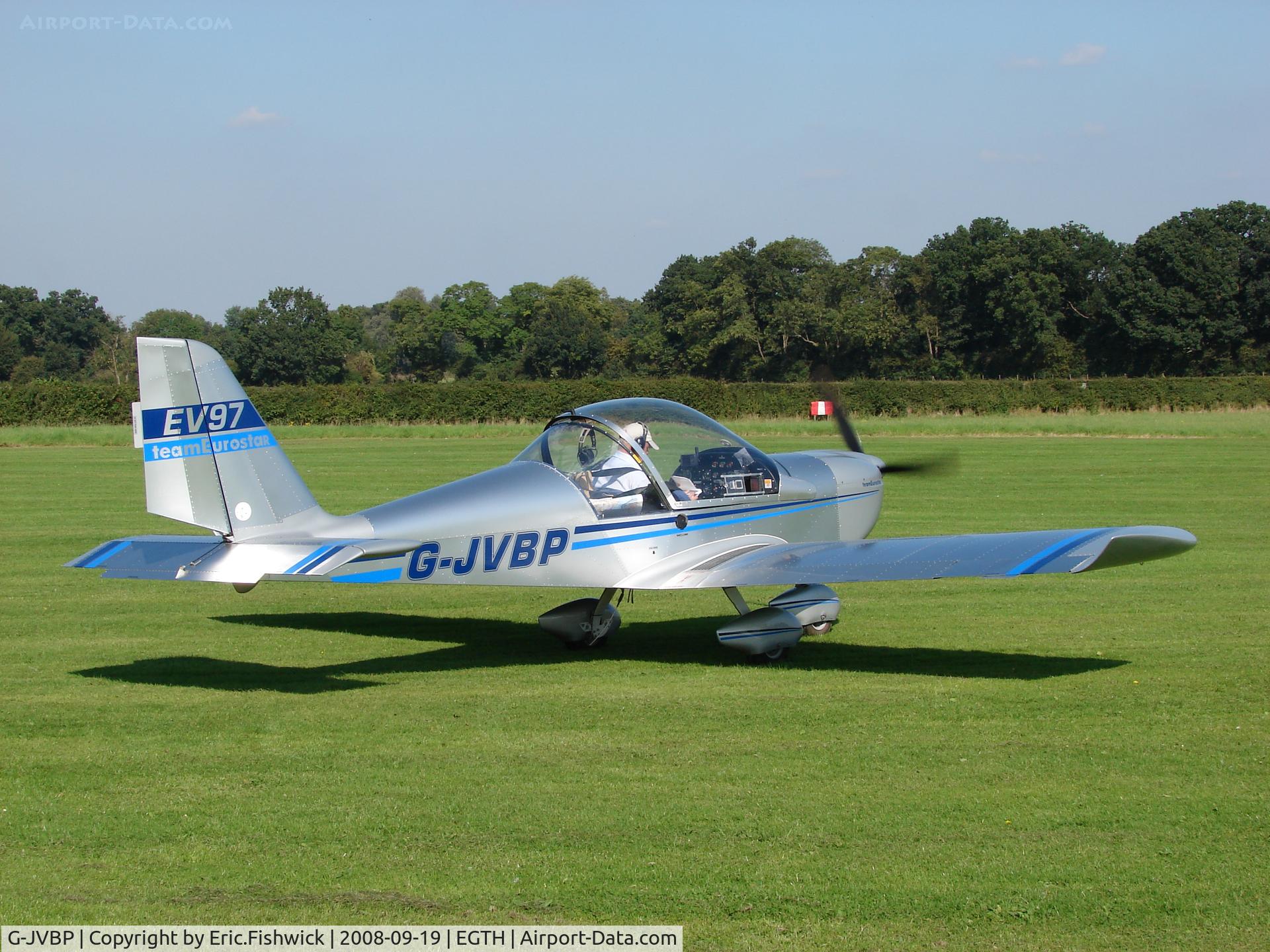 G-JVBP, 2006 Aerotechnik EV-97 TeamEurostar UK C/N 2730, 2. G-JVBP departing Shuttleworth (Old Warden) Aerodrome.