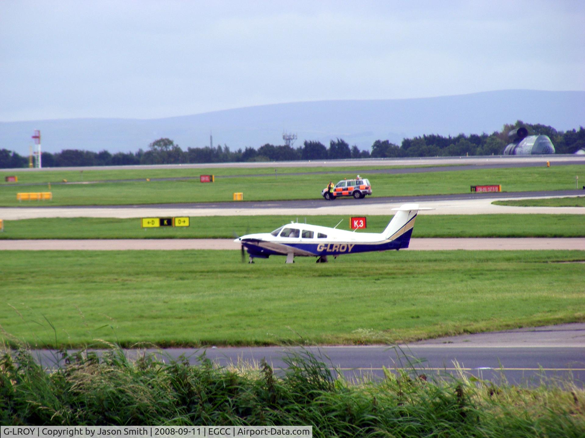 G-LROY, 1981 Piper PA-28RT-201T Turbo Arrow IV C/N 28R-8131024, Landing At EGCC/MAN (Manchester Airport)