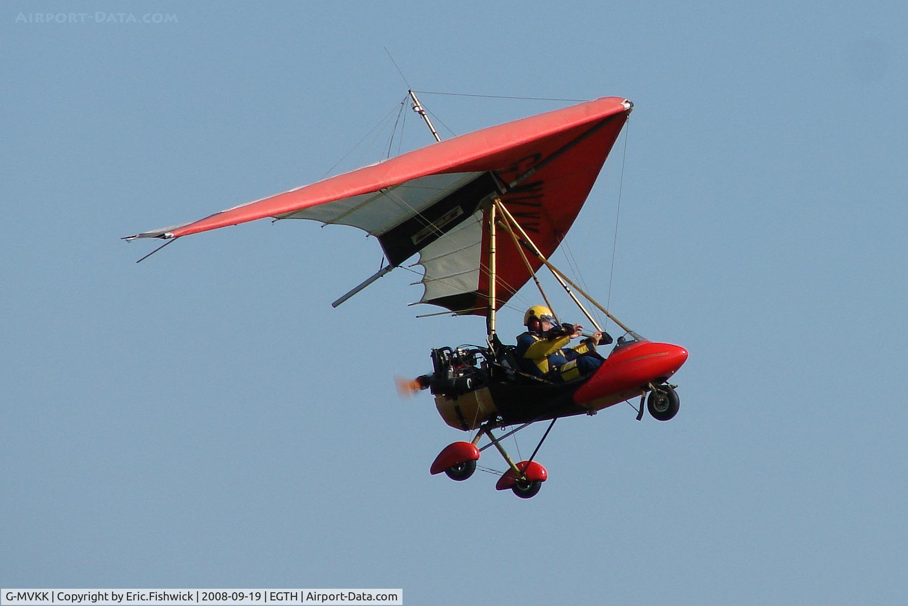 G-MVKK, 1988 Solar Wings Pegasus XL-R C/N SW-WA-1397, 4. G-MVKK departing Shuttleworth (Old Warden) Aerodrome.