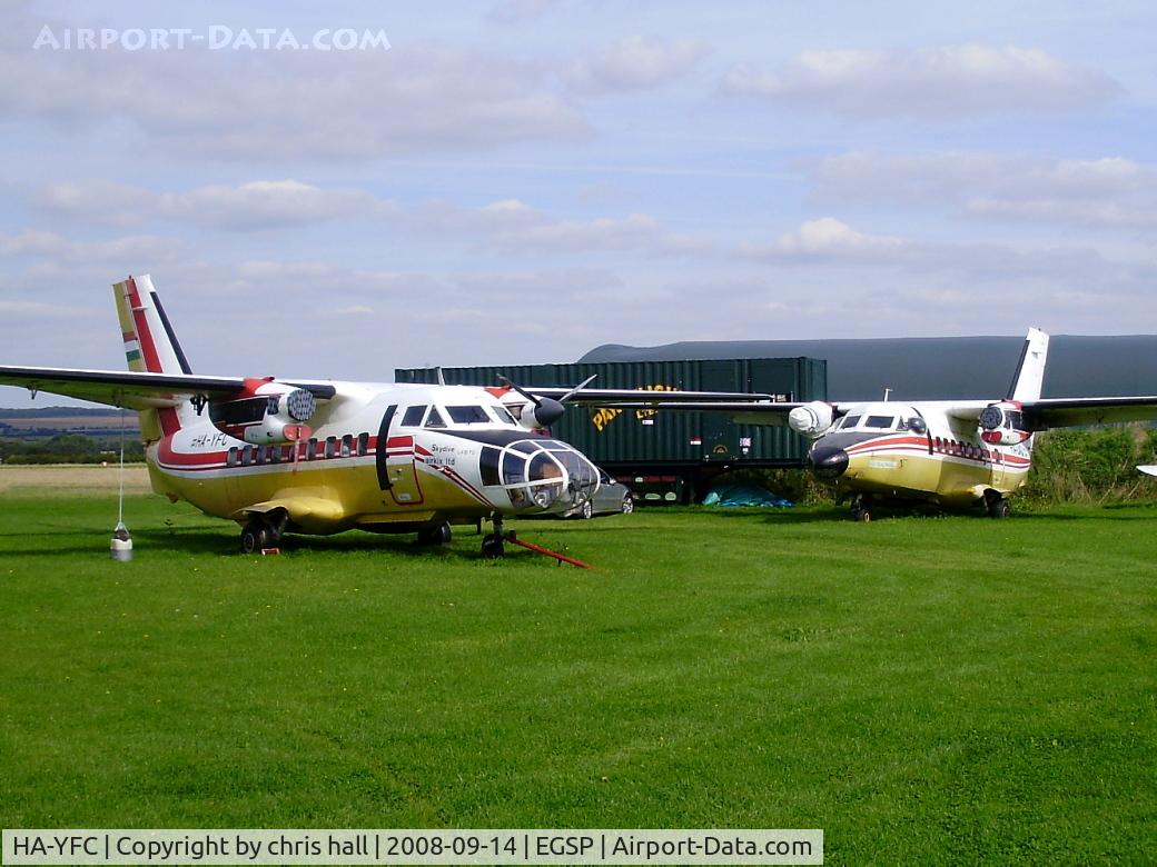 HA-YFC, 1985 Let L-410FG Turbolet C/N 851528, with HA-LAQ in the background