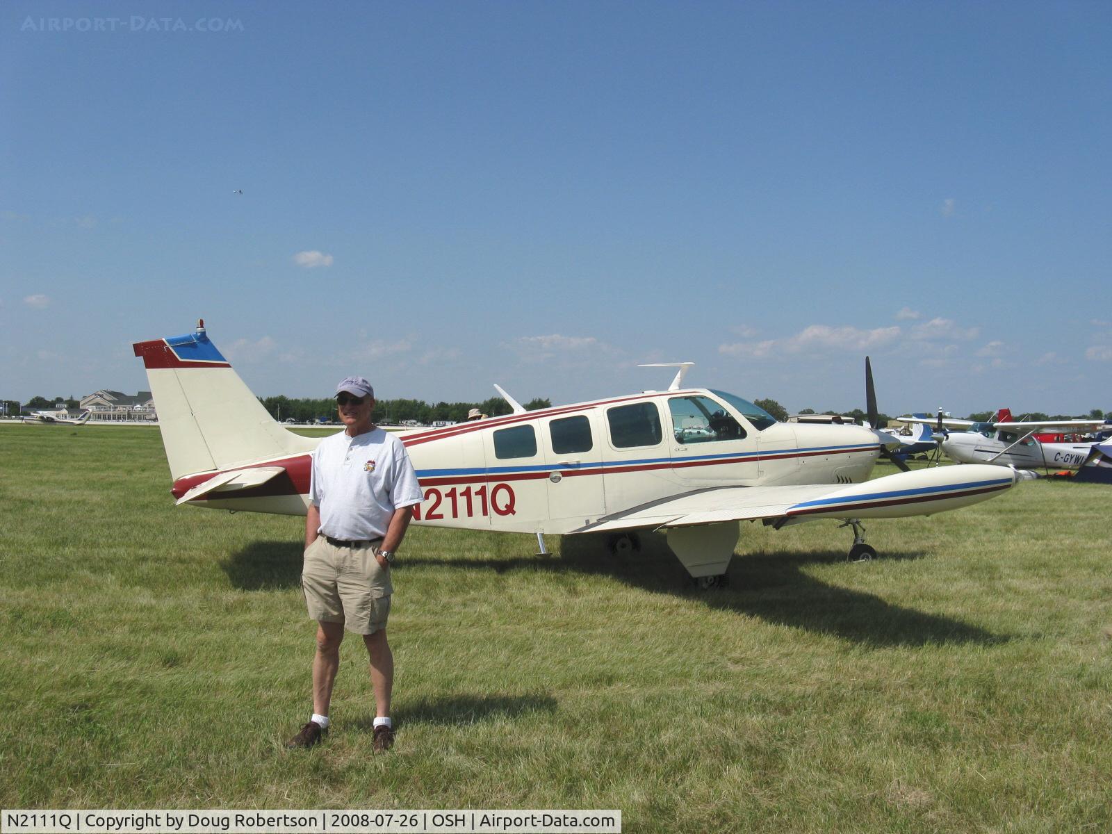 N2111Q, 1969 Beech 36 Bonanza C/N E-135, North 40, Row 524 campground at OSH, just arrived for EAA AirVenture 2008