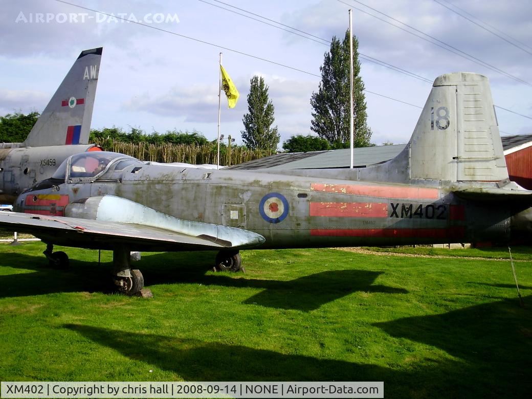 XM402, 1959 Hunting P-84 Jet Provost T.3 C/N PAC/W/7476, preserved at the Fenland & West Norfolk Aviation Museum