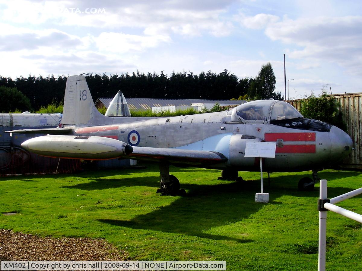 XM402, 1959 Hunting P-84 Jet Provost T.3 C/N PAC/W/7476, preserved at the Fenland & West Norfolk Aviation Museum
