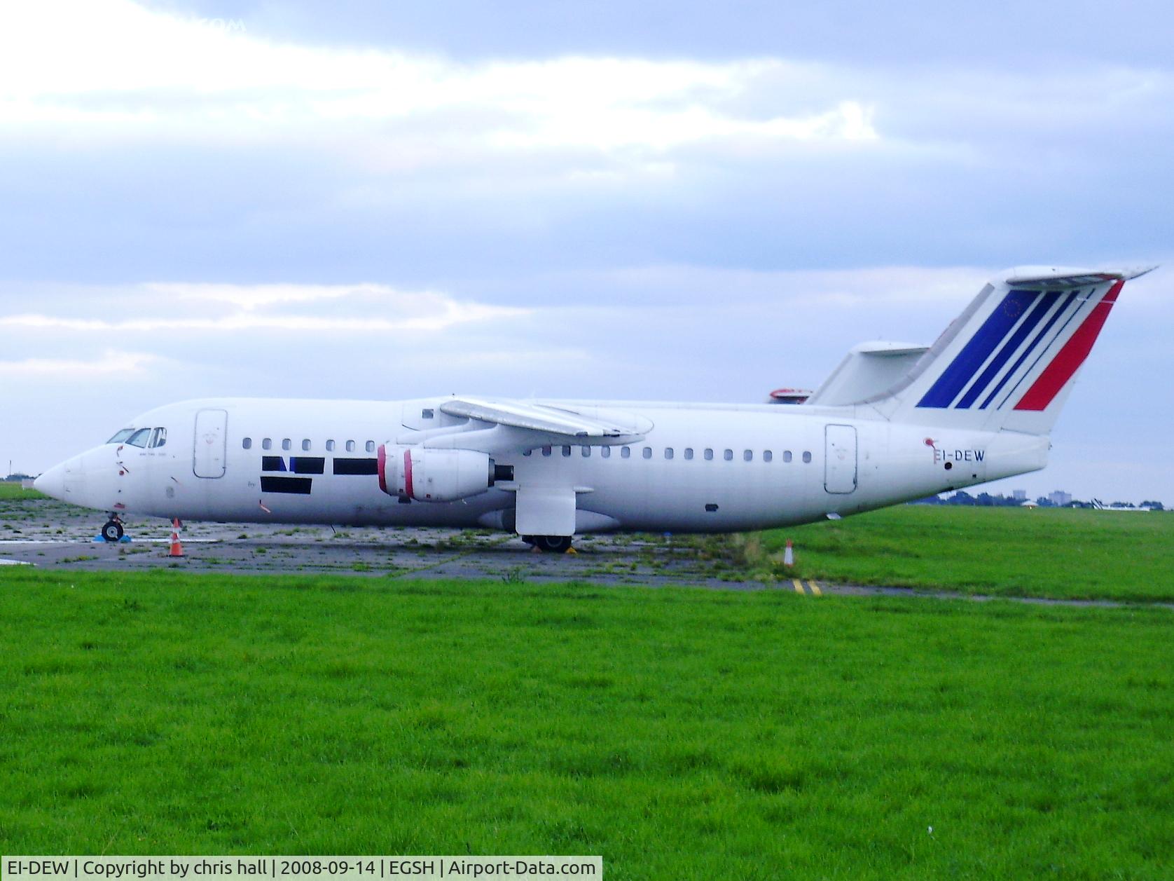 EI-DEW, 1989 British Aerospace BAe.146-300 C/N E3142, Stored at Norwich Airport