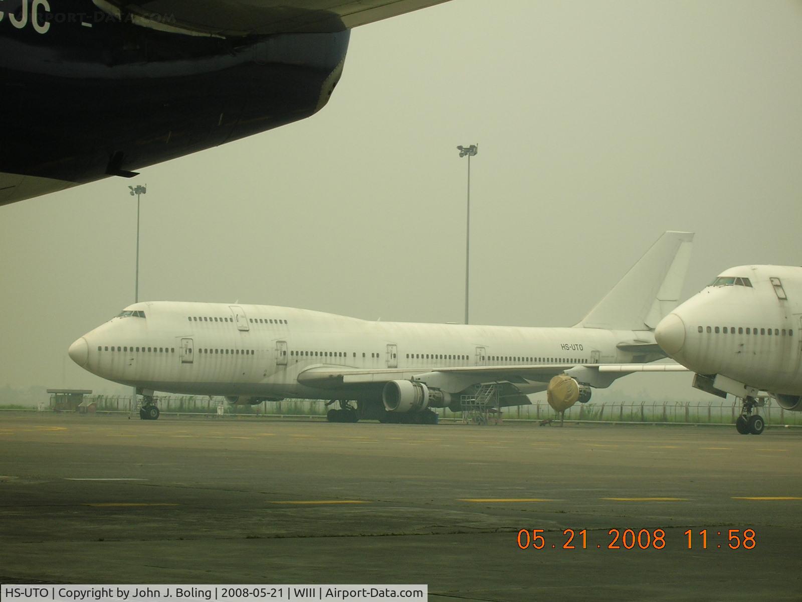 HS-UTO, 1986 Boeing 747-346 C/N 23639, B-747 on Garuda maintenance ramp at Jakarta