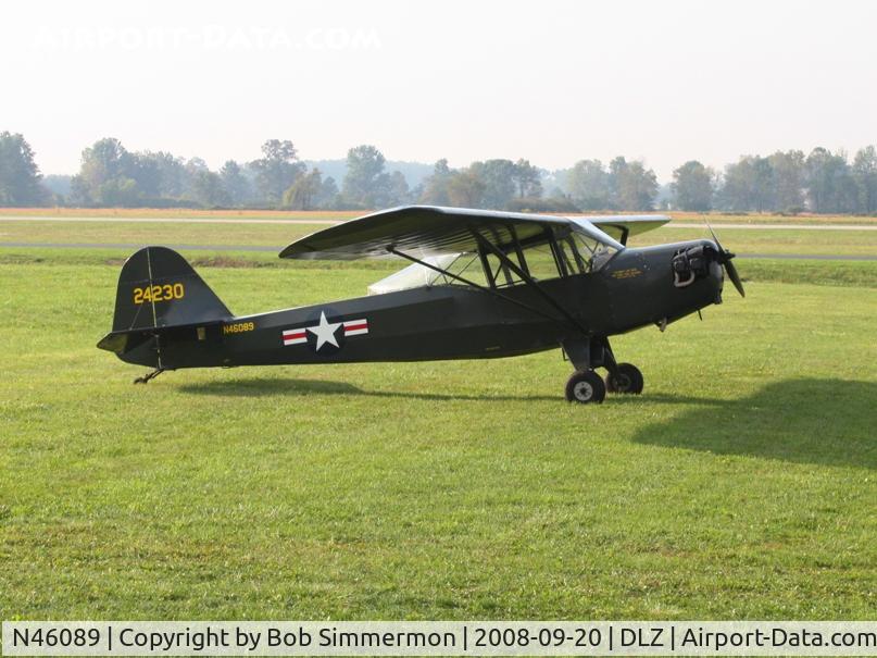 N46089, 1942 Taylorcraft DCO-65 C/N 4230, Attending EAA fly-in breakfast at Delaware, Ohio