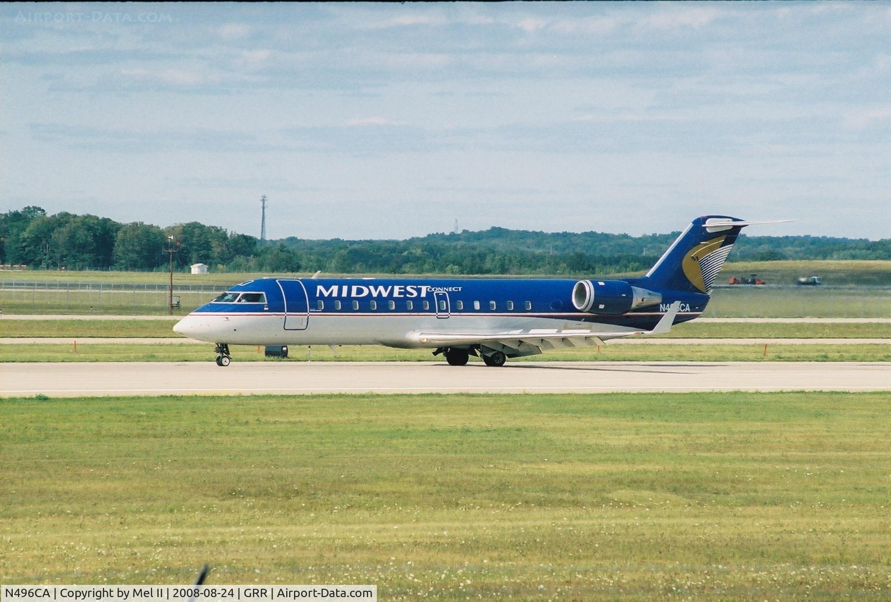 N496CA, 2003 Bombardier CRJ-200ER (CL-600-2B19) C/N 7791, SKW2640 - MKE-GRR - Landing RWY 26L