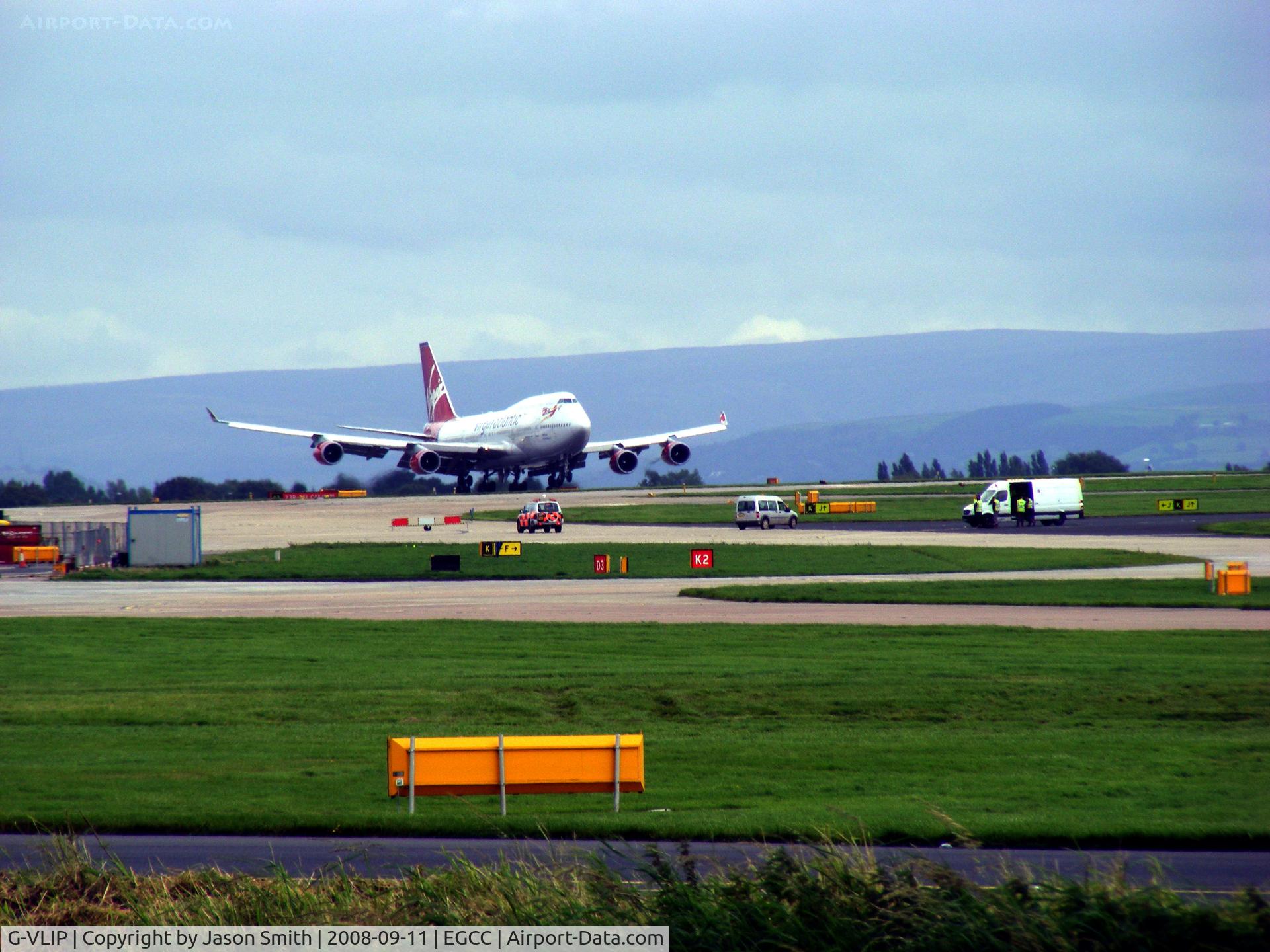 G-VLIP, 2001 Boeing 747-443 C/N 32338, Virgin Atlantic Flight Landing At EGCC