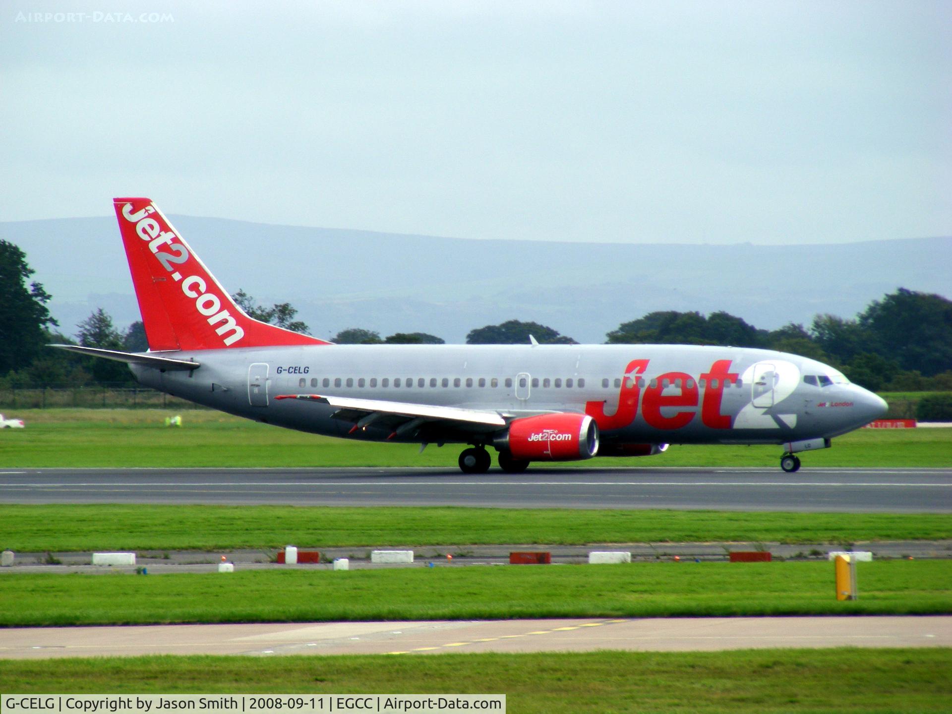 G-CELG, 1988 Boeing 737-377 C/N 24303, Landing At EGCC/MAN (Manchester Airport)