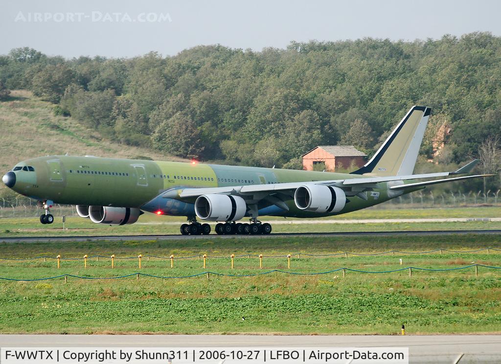 F-WWTX, Airbus A340-541 C/N 608, C/n 0775 - Landing rwy 14R for this future Thai aircraft