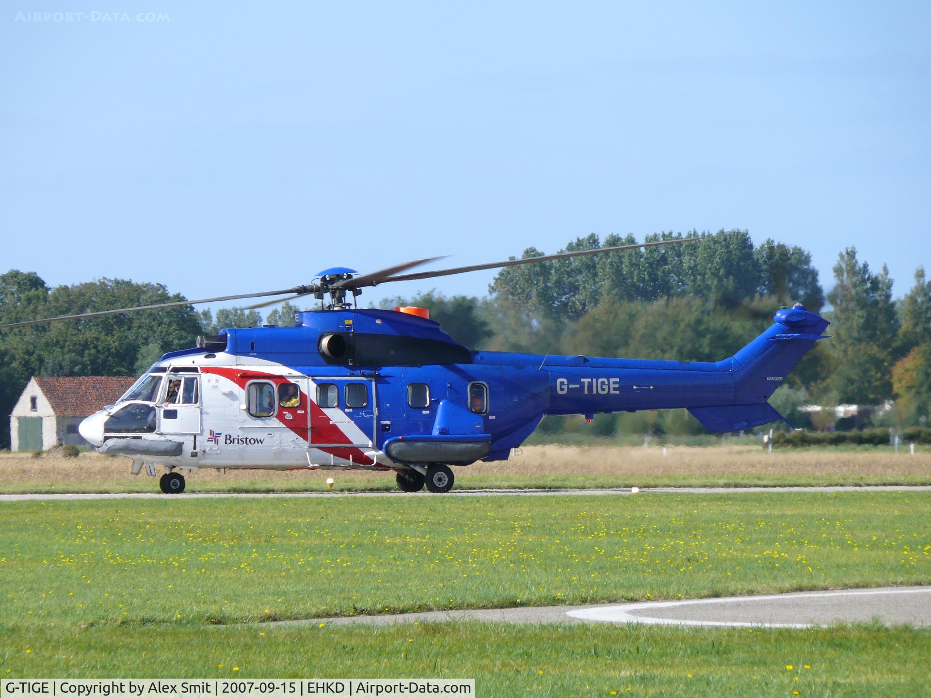 G-TIGE, 1982 Aerospatiale AS-332L Super Puma C/N 2028, Late afternoon with much sun and heatwaves