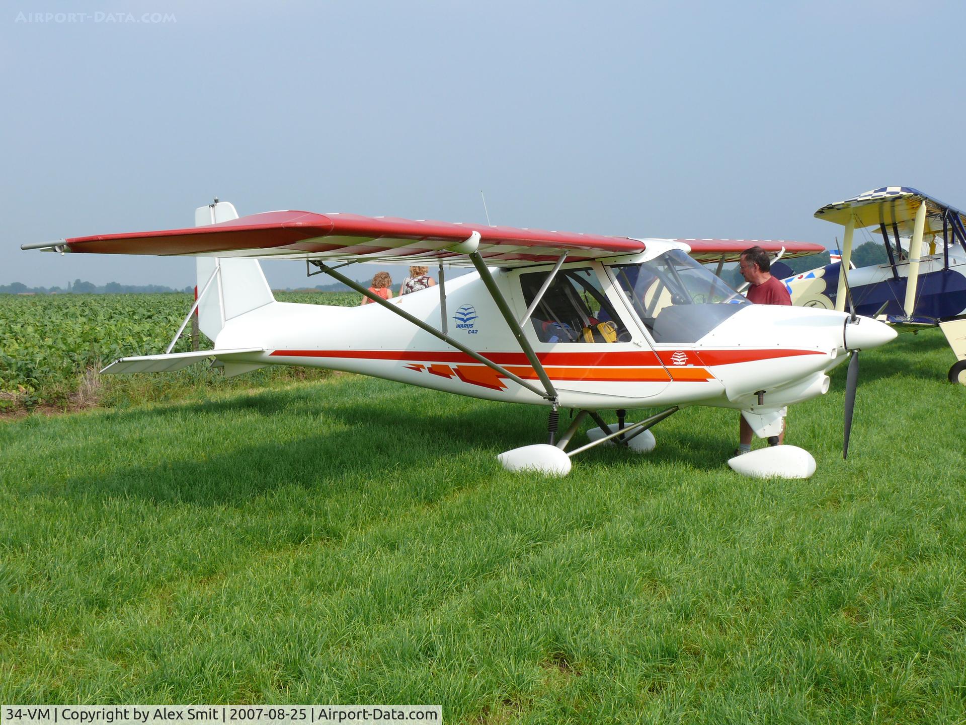 34-VM, Comco Ikarus C42 Cyclone C/N Not found 34-VM, Parked on Temporary Airport Veulen International (PH)