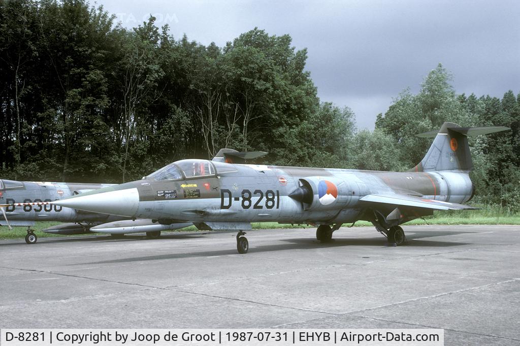 D-8281, Lockheed F-104G Starfighter C/N 683-8281, Waiting for a buyer that never came. After being withdrawn from active service in 1984 Dutch F-104's were stored at Ypenburg waiting for sale abroad. This was never materialized. Eventually D-8281 ended up at the NlAF technical school.