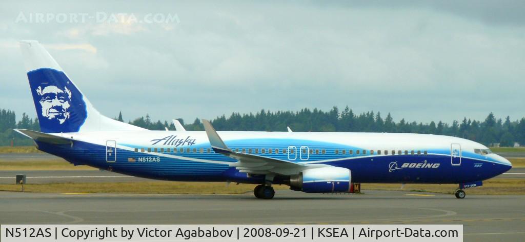 N512AS, 2008 Boeing 737-890 C/N 39043, At Seattle Tacoma