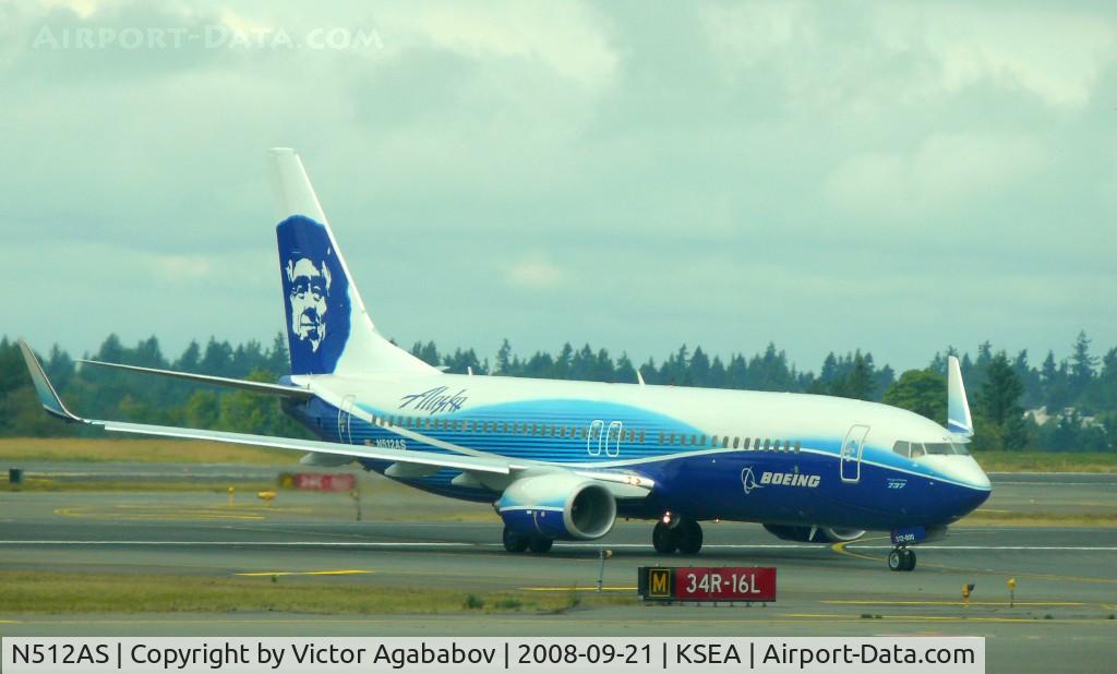 N512AS, 2008 Boeing 737-890 C/N 39043, At Seattle Tacoma