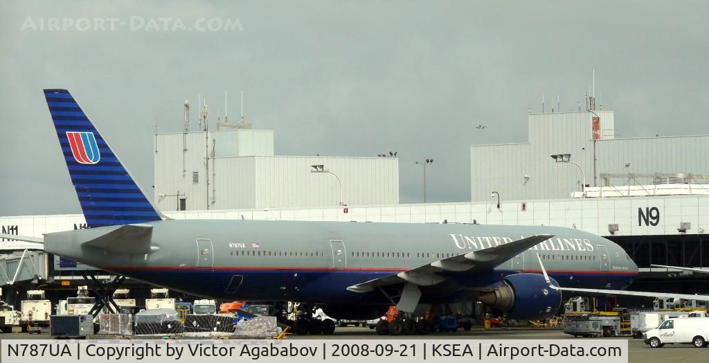 N787UA, 1997 Boeing 777-222 C/N 26939, At Seattle Tacoma