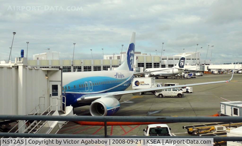 N512AS, 2008 Boeing 737-890 C/N 39043, At Seattle Tacoma