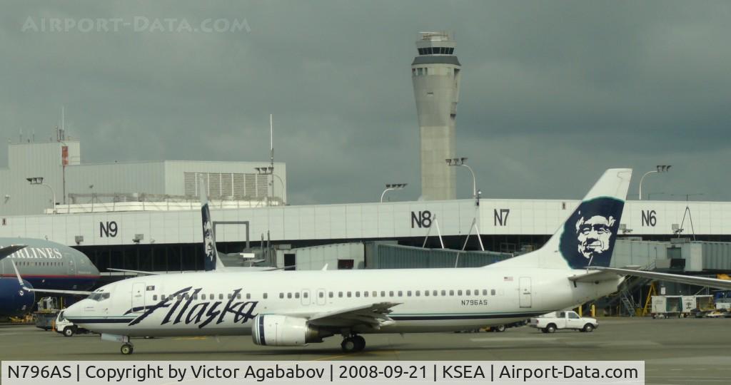 N796AS, 1998 Boeing 737-490 C/N 28891, At Seattle Tacoma