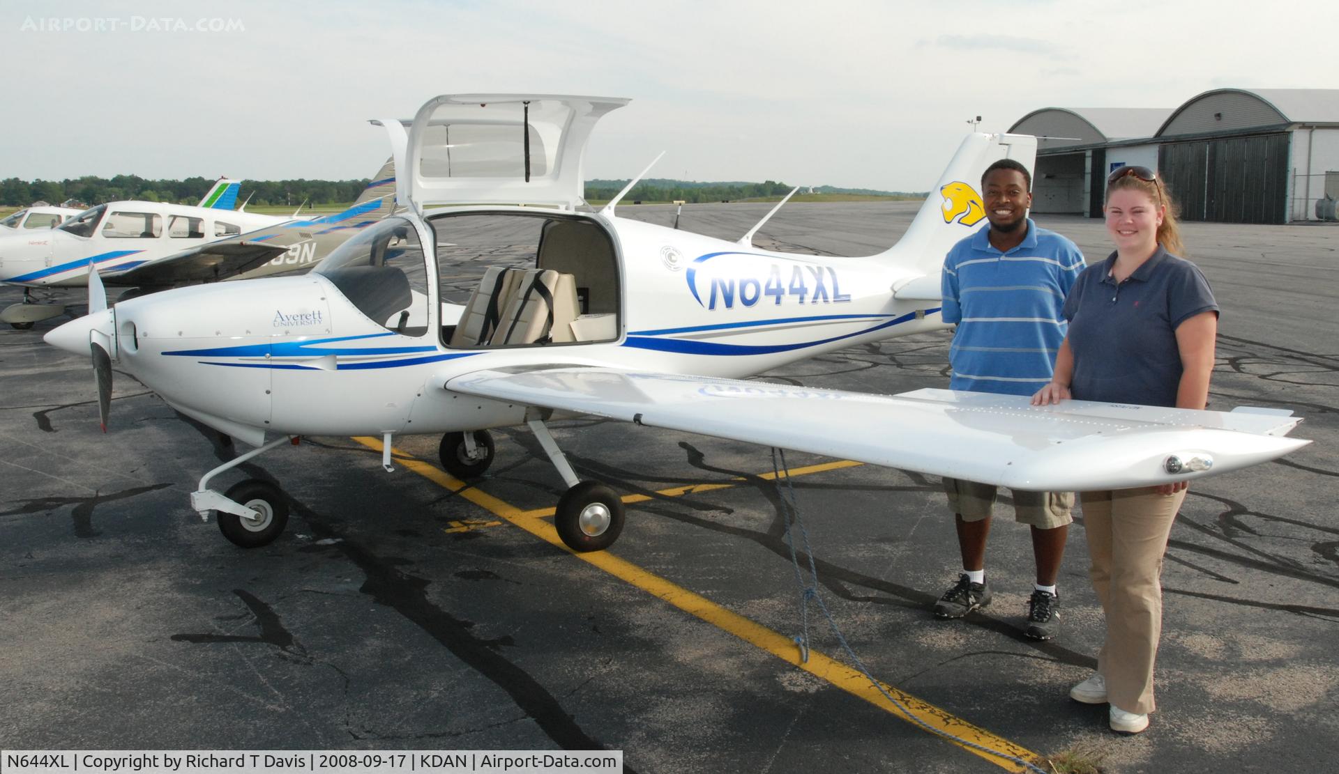 N644XL, 2008 Liberty XL-2 C/N 0114, 2008 Liberty XL-2 in Danville Va. belonging to Averett University...with the plane is Aerospace Management students Christopher Smith  of Bronx N.Y. and  Rosemary Byron of Mebane N.C.