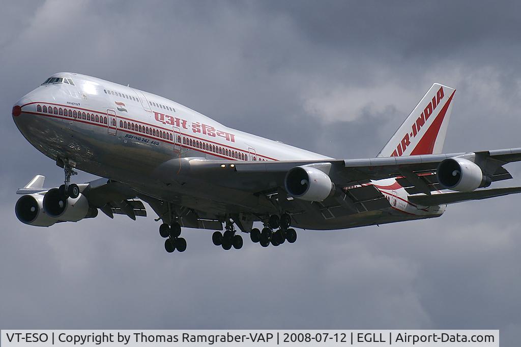 VT-ESO, 1993 Boeing 747-437 C/N 27165, Air India Boeing 747-400