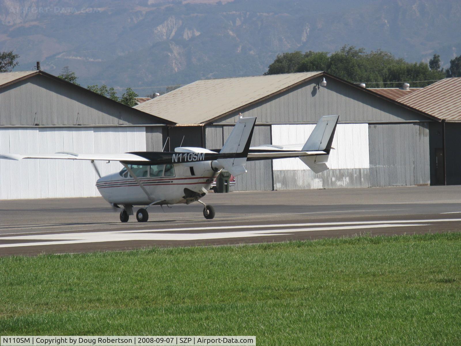 N110SM, 1964 Cessna 337 Super Skymaster C/N 337-0023, 1964 Cessna 337 SKYMASTER, two Continental IO-360s 210 Hp each, counter-rotating props, centerline thrust, taxi off Rwy 22