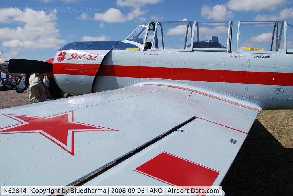 N62814, 1985 Yakovlev Yak-52 C/N 855706, Parked on Display.