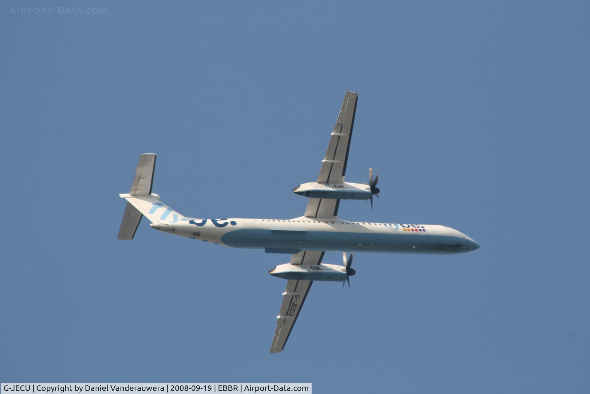 G-JECU, 2006 De Havilland Canada DHC-8-402Q Dash 8 C/N 4146, on approach to rwy 07L