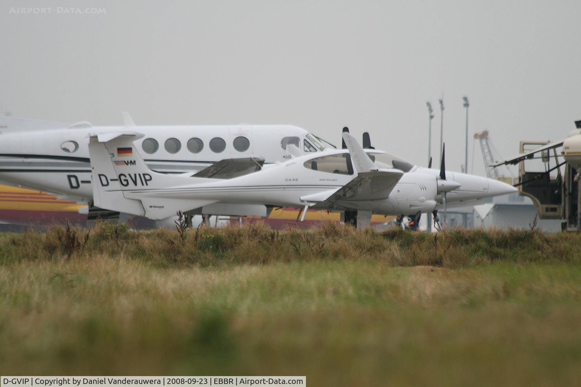 D-GVIP, 2007 Diamond DA-42 Twin Star C/N 42.257, parked on General Aviation apron (Abelag)