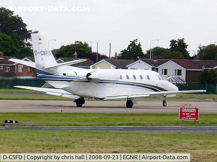 D-CSFD, 1999 Cessna 560XL Citation Excel C/N 560-5022, departing from Hawarden