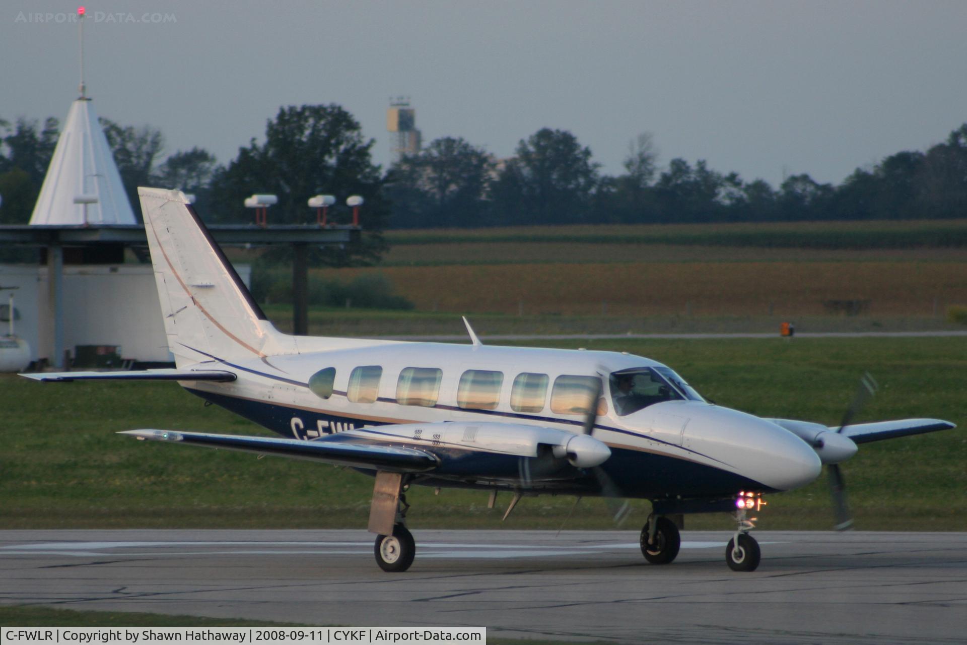 C-FWLR, 1981 Piper PA-31-350 Chieftain C/N 31-8152168, Taxing to Parking at Waterloo