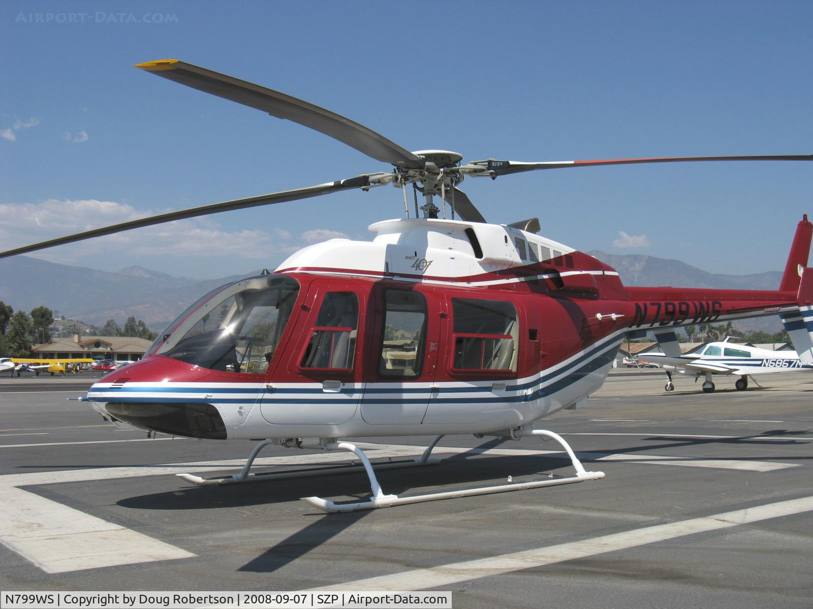 N799WS, 2002 Bell 407 C/N 53538, 2002 Bell 407, one Rolls Royce 250-C47B turboshaft rated at 813 shp for takeoff, 701 shp continuous