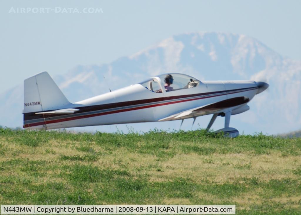 N443MW, 1992 Vans RV-6 C/N 21057, Position and hold for 17L with Pikes Peak in the Distance.