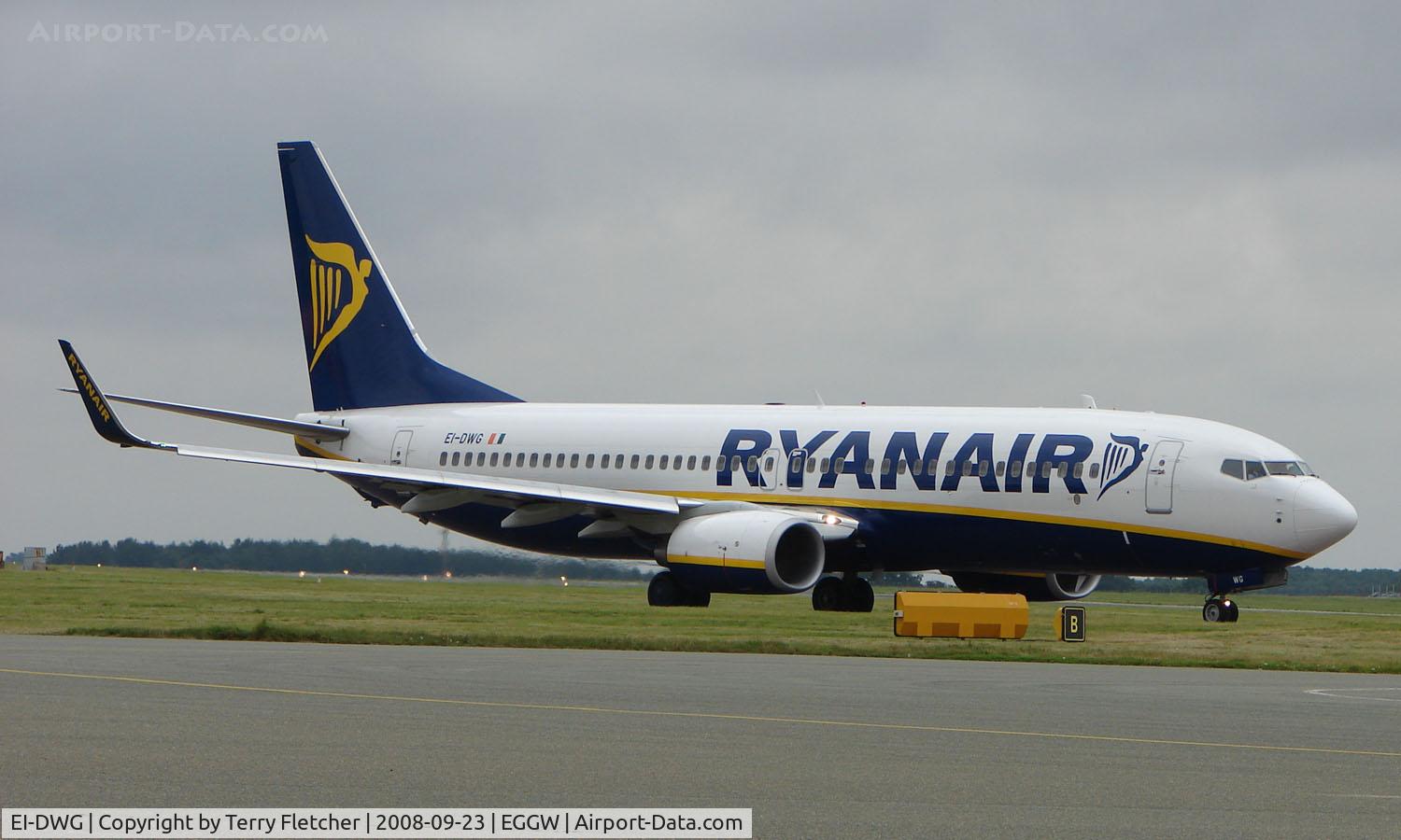 EI-DWG, 2007 Boeing 737-8AS C/N 33620, Ryanair B737 taxies out for departure from Luton