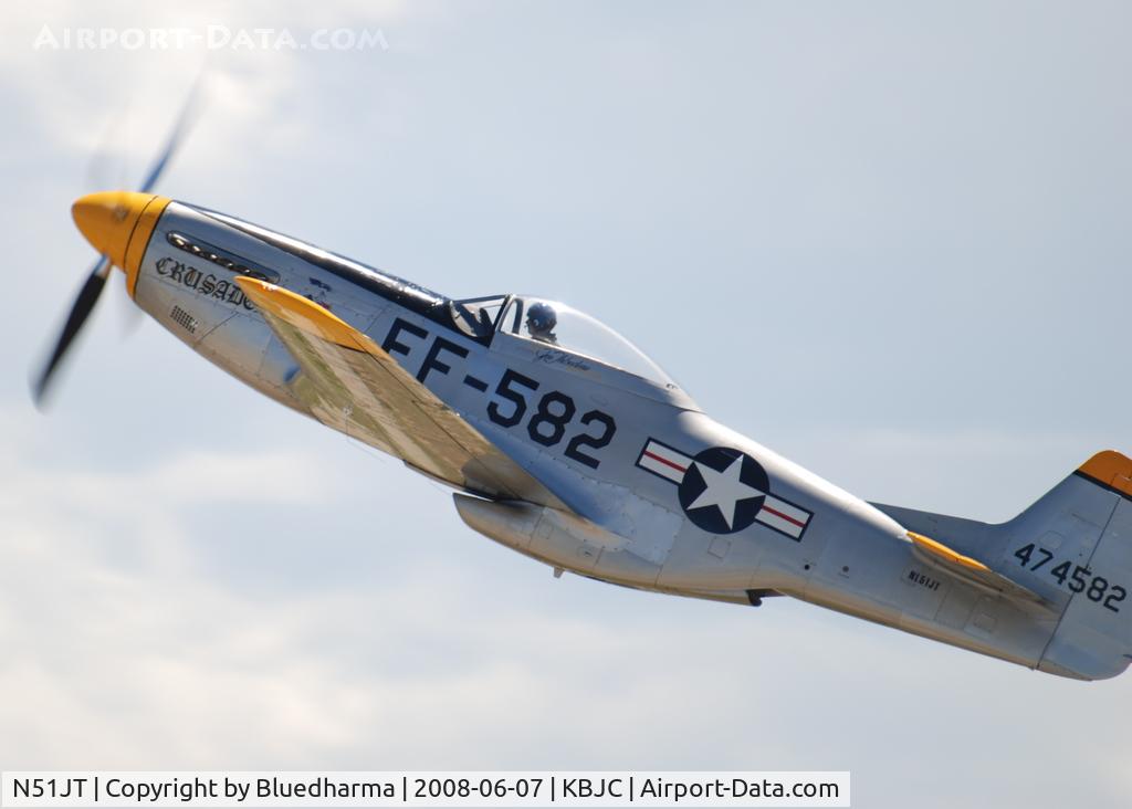 N51JT, 1946 North American P-51D Mustang C/N 122-41122 (44-74582), Lee Lauderback and the Crusader at the Rocky Mountain Metro Airport OPEN HOUSE.