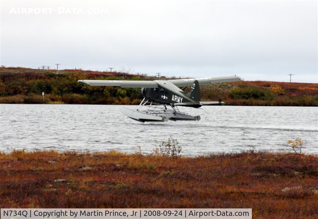 N734Q, 1958 De Havilland Canada DHC-2 MK. I(L20A) C/N 1395, Departing north from H-Marker Lake