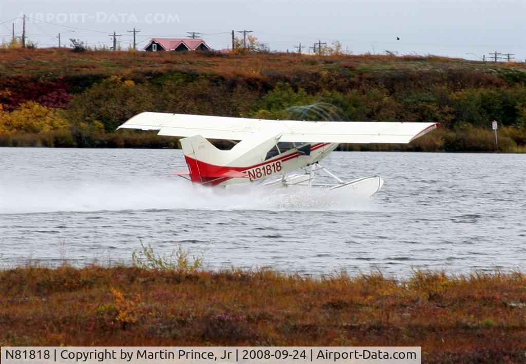 N81818, 1987 Maule M-7-235 Super Rocket C/N 4047C, Departing north west from H-Marker Lake with vapor off the prop