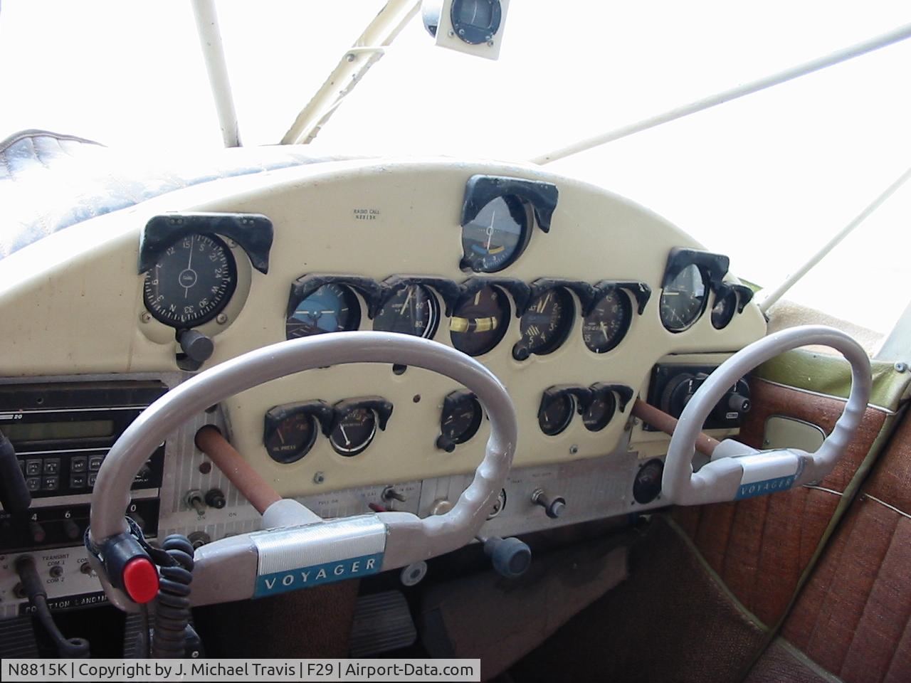 N8815K, 1947 Stinson 108-1 Voyager C/N 108-1815, Cockpit of N8815K.  This plane is in bad shape, would be a great restoration project.