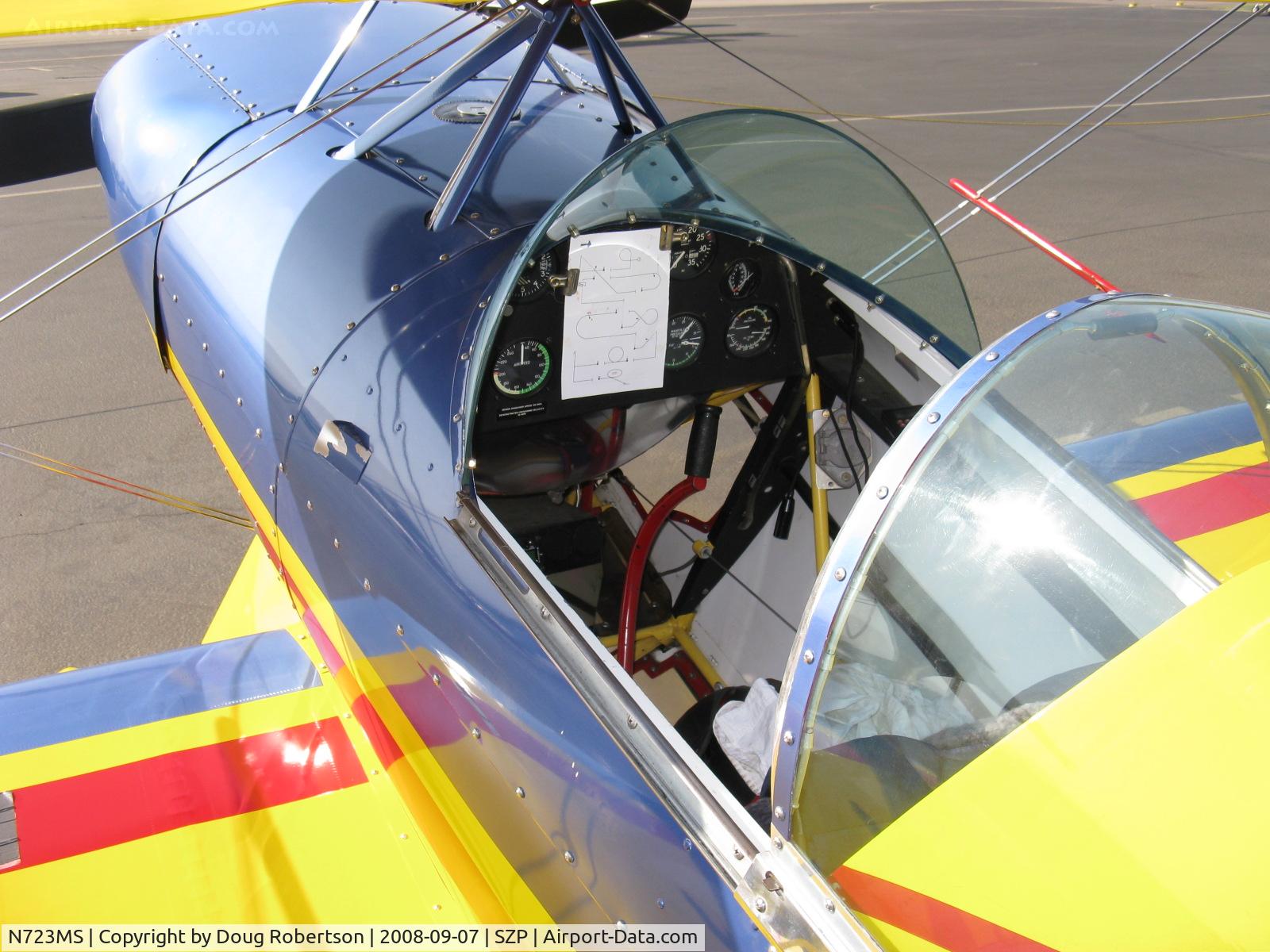 N723MS, 1982 Aerotek Pitts S-1T Special C/N 1009, 1982 Aerotek PITTS S-1T, Lycoming AEIO-360, panel with aerobatic routine notations