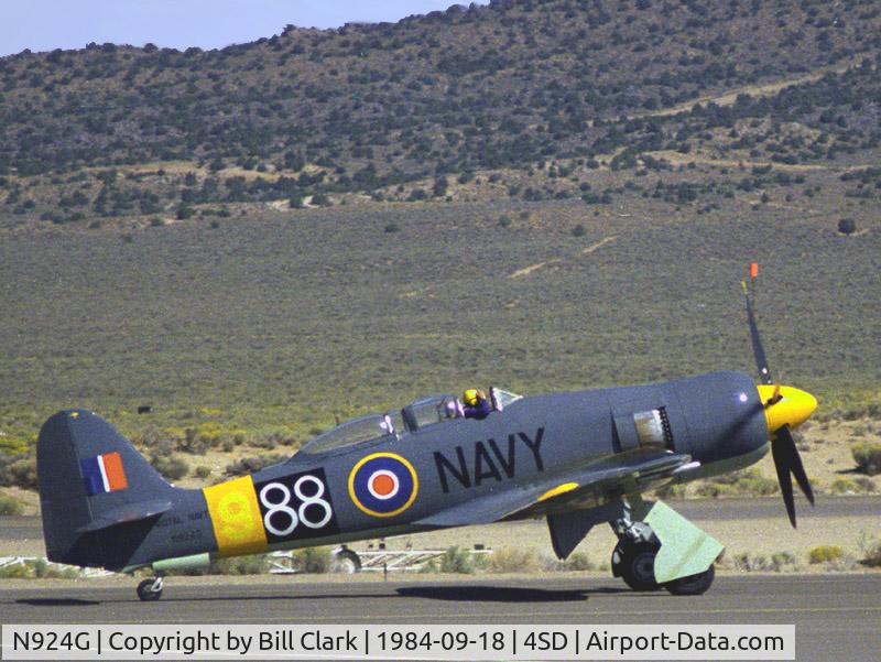 N924G, 1954 Hawker Sea Fury T.20 C/N ES.8502, N924G at Reno in 1984