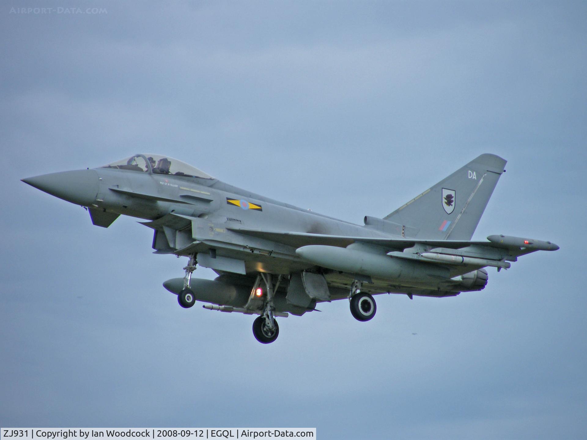 ZJ931, 2007 Eurofighter EF-2000 Typhoon F2 C/N 0103/BS022, Typhoon F2/11 Sqn/Landing,RAF Leuchars