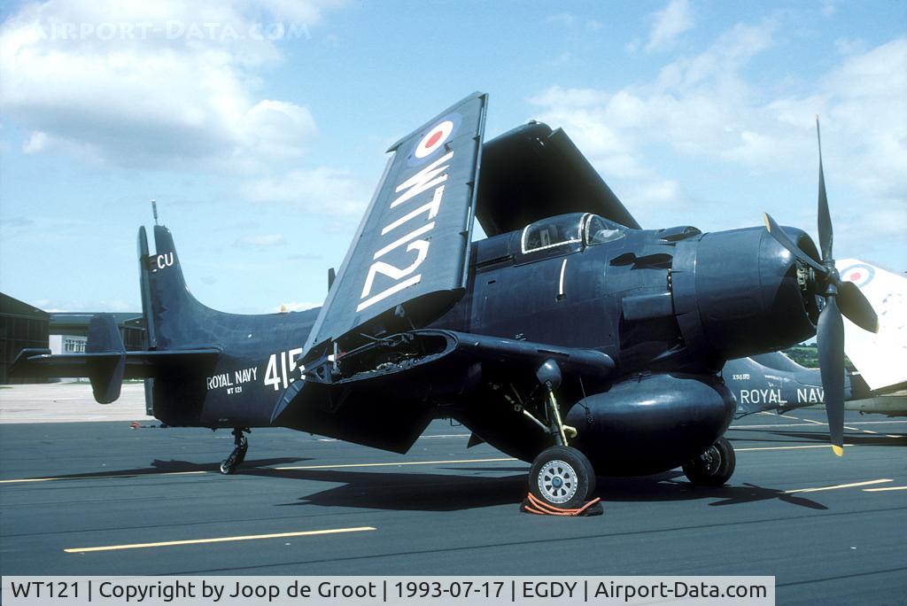 WT121, 1951 Douglas Skyraider AEW.1 C/N 7427, This Skyraider was rolled outside from the museum store for the 1993 air day. Now it is part of the great carrier experience.