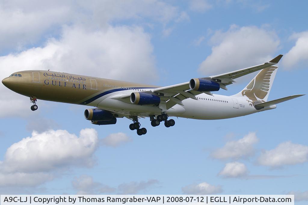 A9C-LJ, 1999 Airbus A340-313X C/N 282, Gulf Air Airbus A340-300
